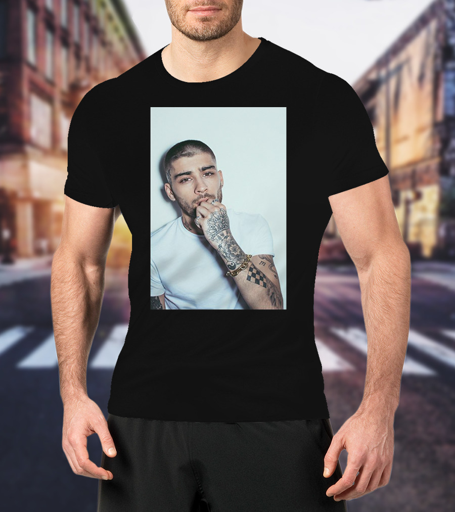 Zayn Malik Tattoo Style White Tee Casual Look T-Shirt