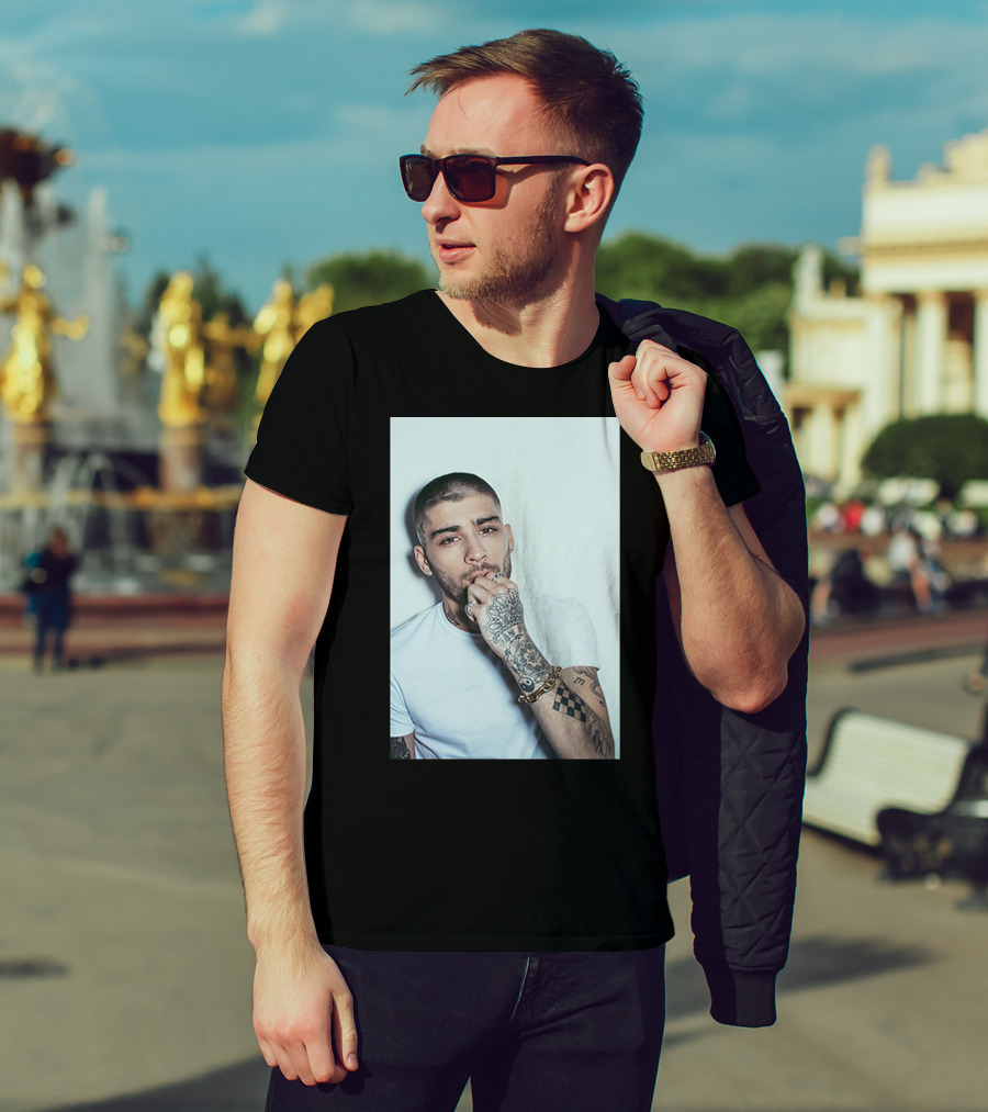 Zayn Malik Tattoo Style White Tee Casual Look T-Shirt
