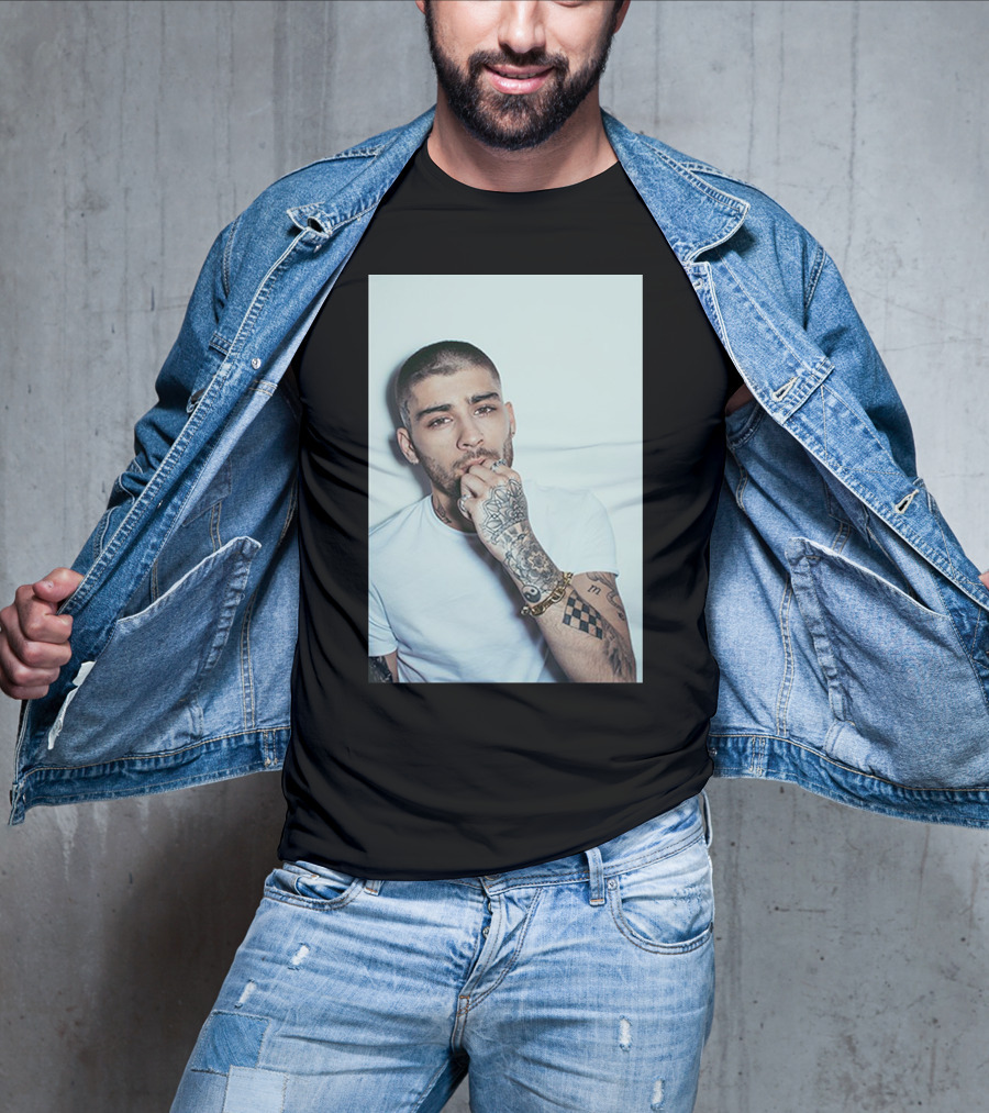 Zayn Malik Tattoo Style White Tee Casual Look T-Shirt