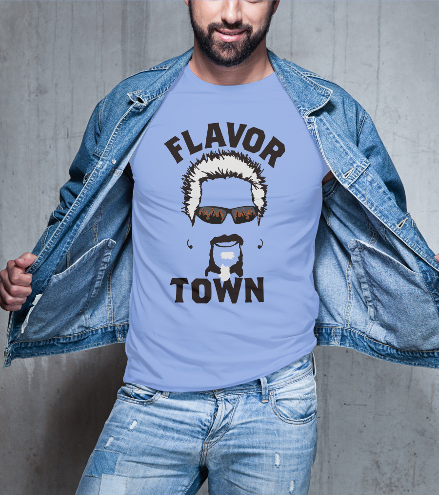 Flavor Town Sunglasses Beard T-Shirt