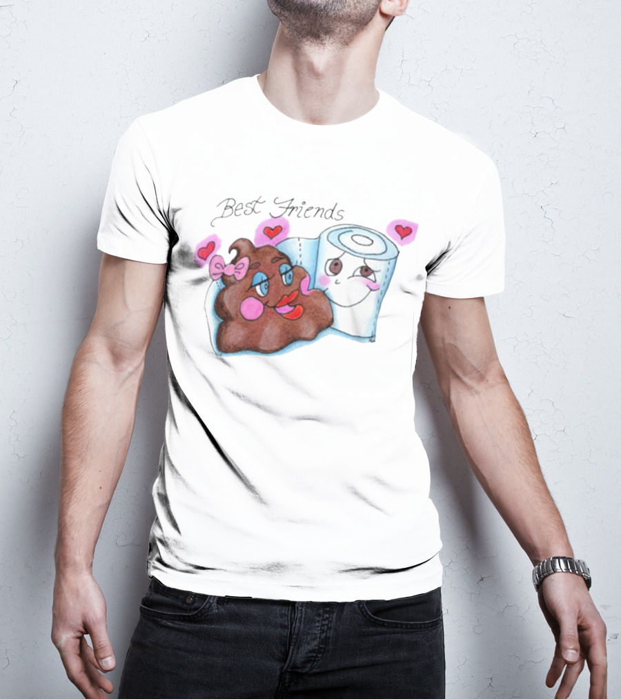 Best Friends Poop And Toilet Paper With Hearts T-Shirt