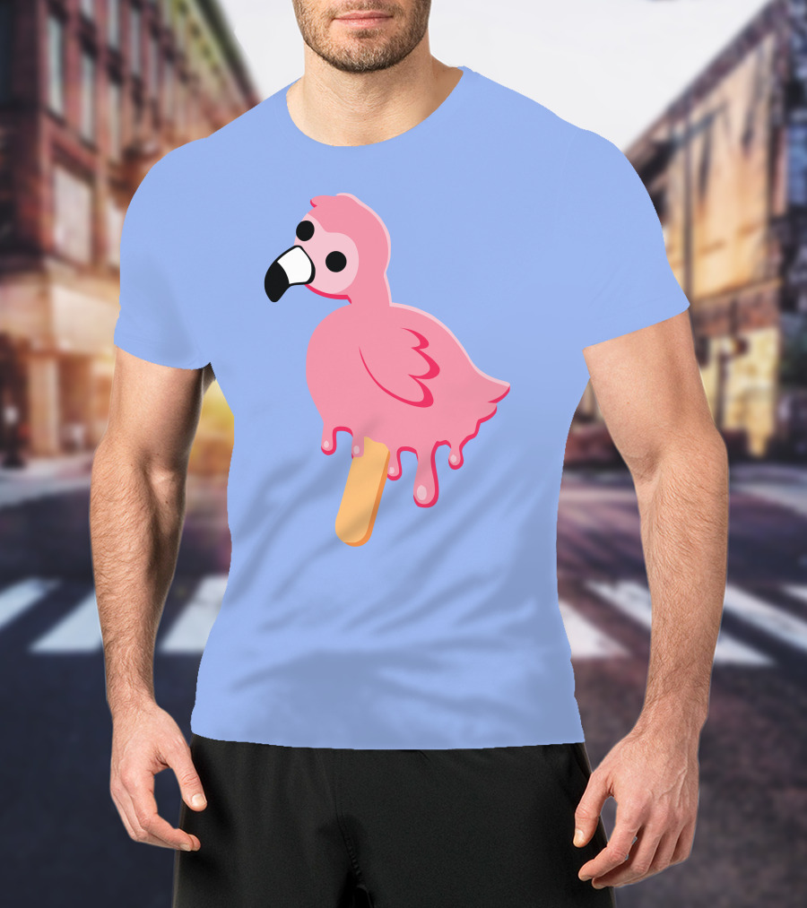 Flamingo Popsicle Melting Drip T-Shirt