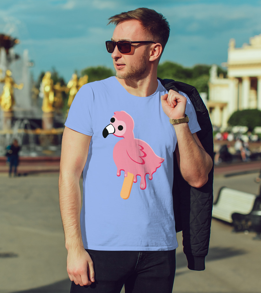 Flamingo Popsicle Melting Drip T-Shirt