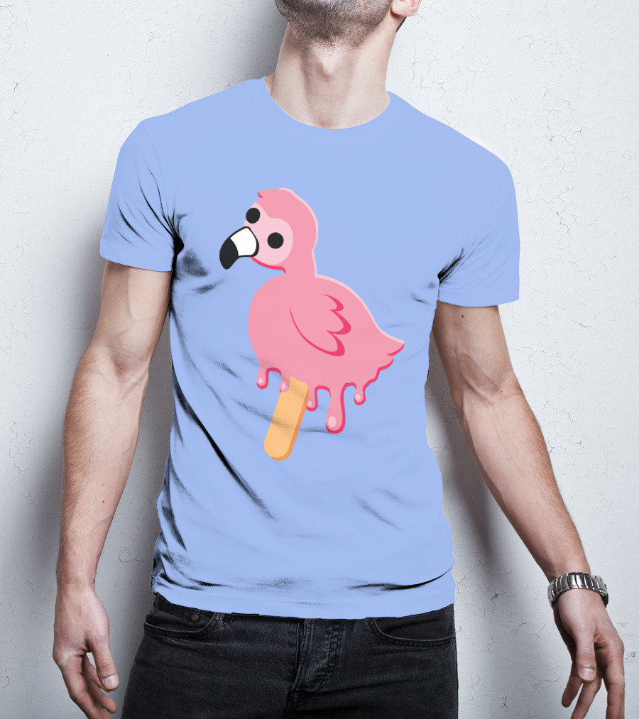 Flamingo Popsicle Melting Drip T-Shirt