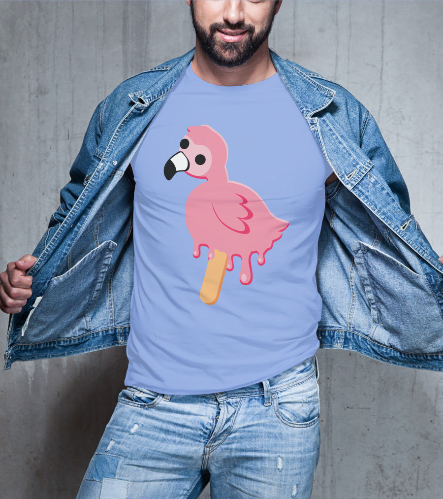 Flamingo Popsicle Melting Drip T-Shirt