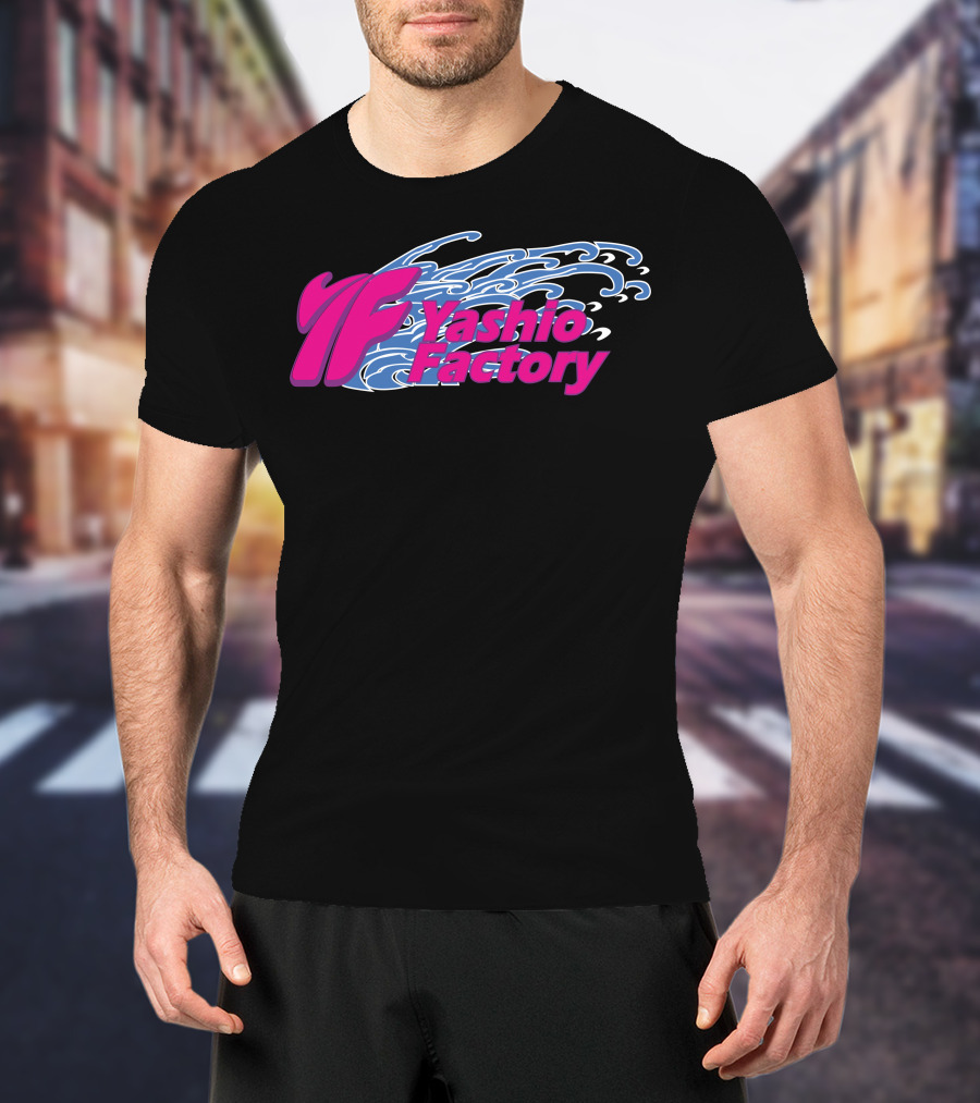 Yashio Factory Pink And Blue Wave T-Shirt