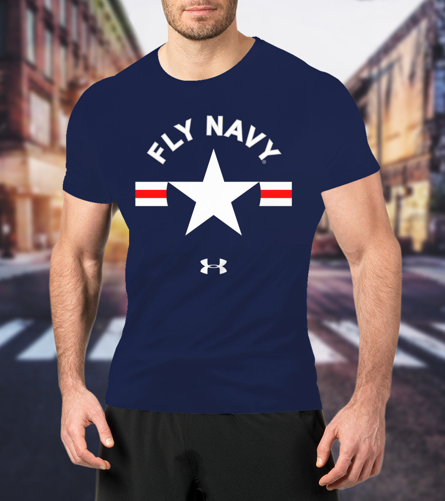 FLY NAVY Under Armour White Star Red Stripes T-Shirt