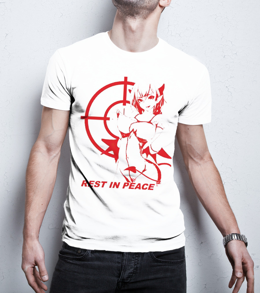 REST IN PEACE Drippin So Pretty Merch Anime Character Target Devil Horns Tail T-Shirt