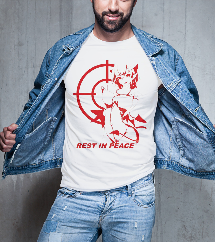 REST IN PEACE Drippin So Pretty Merch Anime Character Target Devil Horns Tail T-Shirt