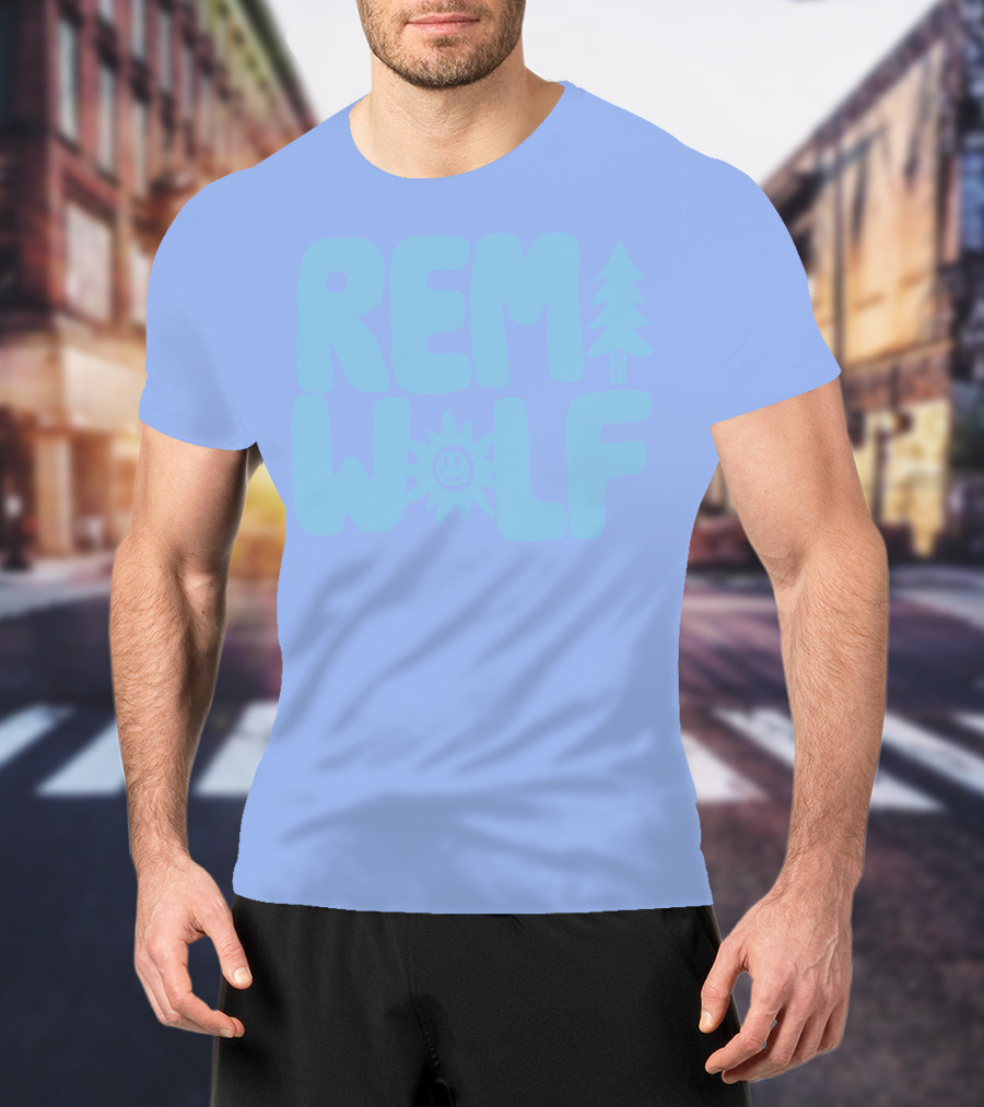 REM WOLF Pine Tree Sun Face T-Shirt