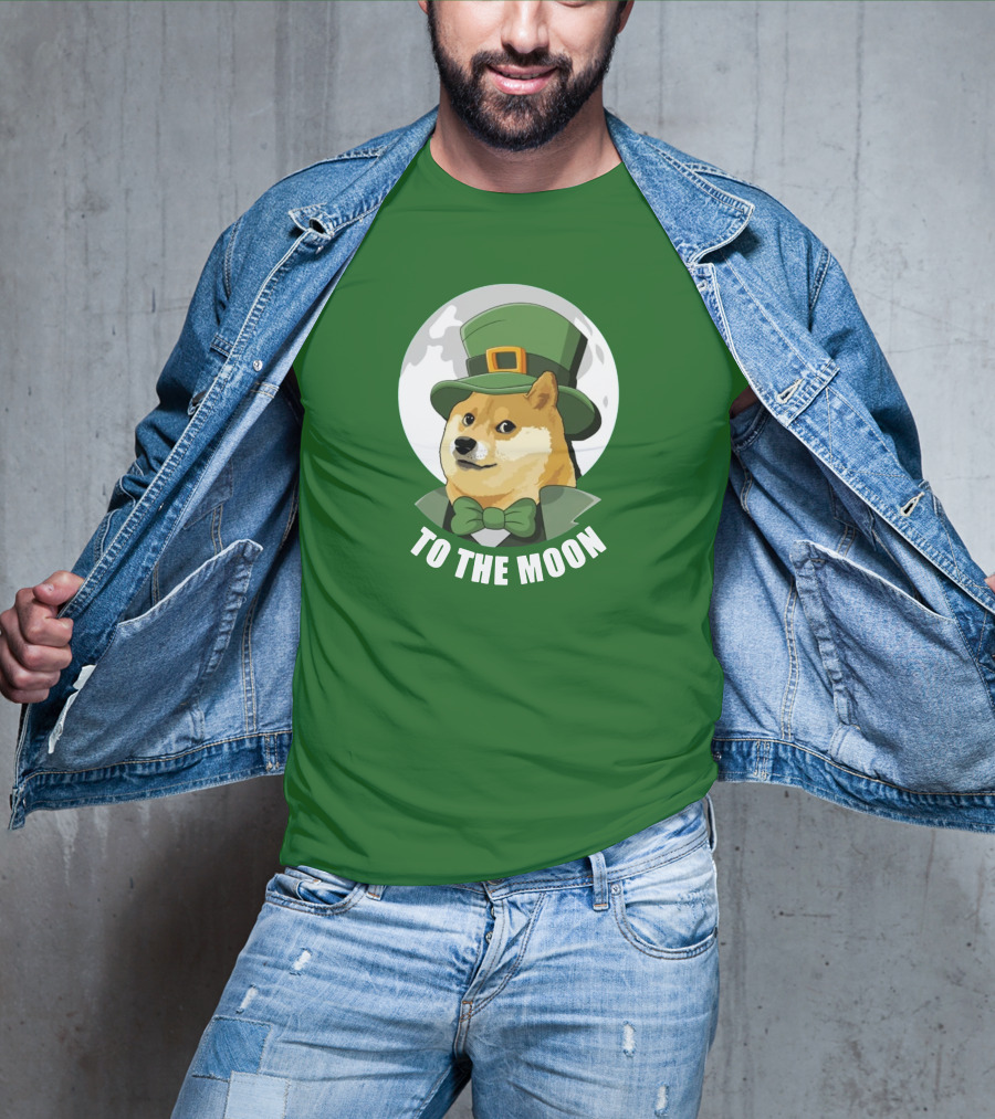 TO THE MOON Doge Leprechaun T-Shirt