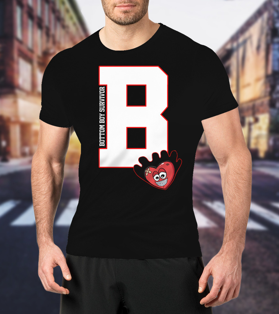 Bottom Boy Survivor B With Cartoon Heart T-Shirt