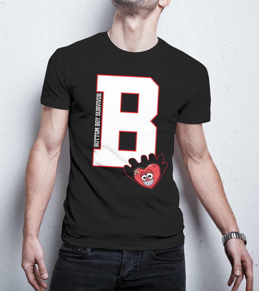 Bottom Boy Survivor B With Cartoon Heart T-Shirt