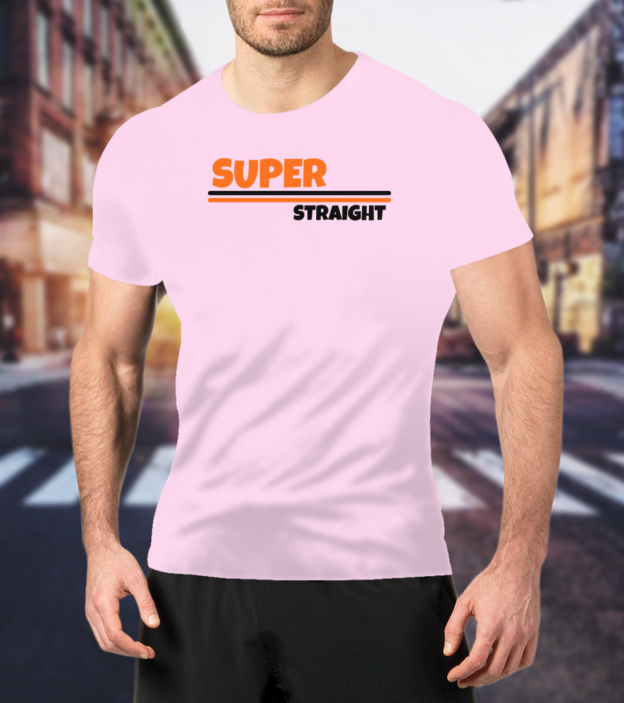 Super Straight Shop Pink Background T-Shirt