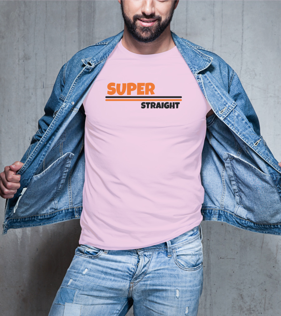 Super Straight Shop Pink Background T-Shirt