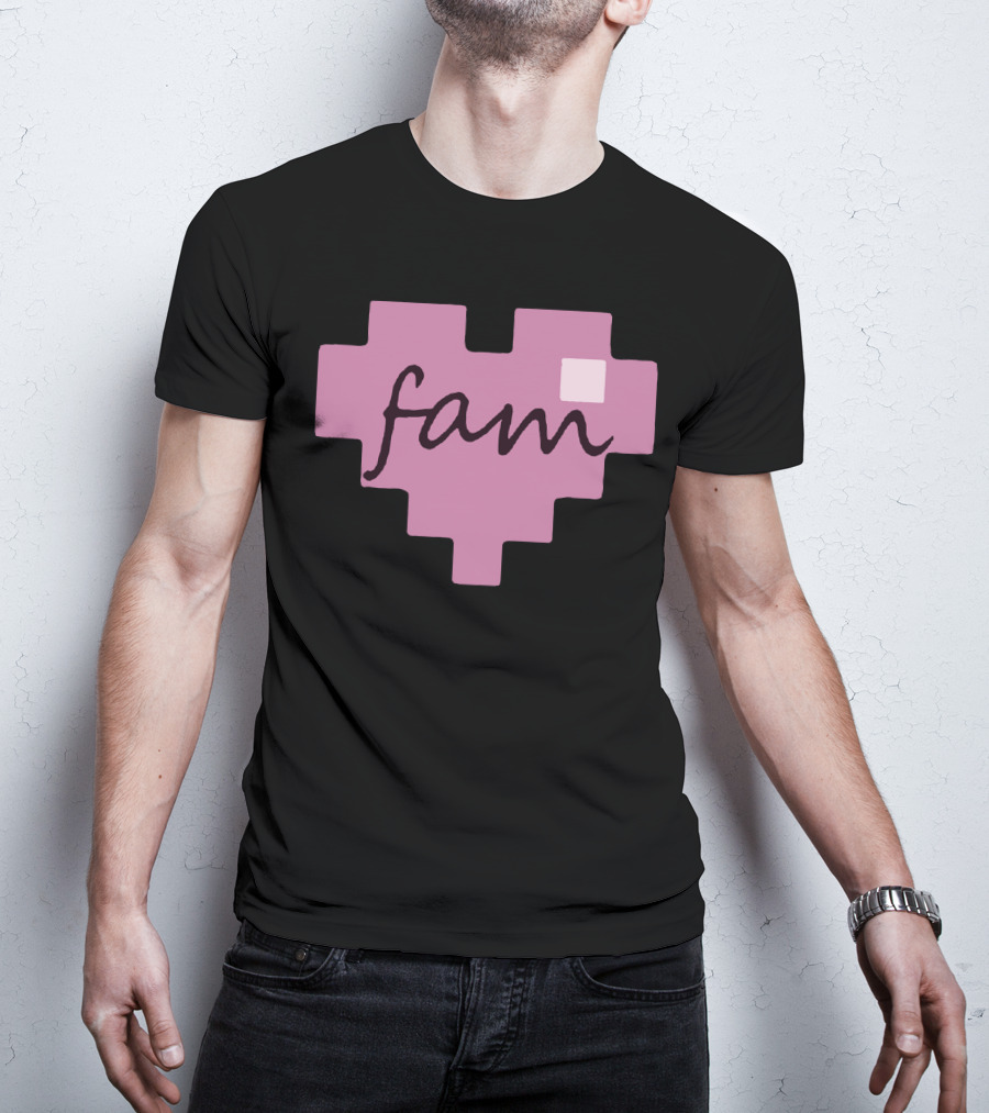 Fufambam Store Pixel Heart Fam T-Shirt