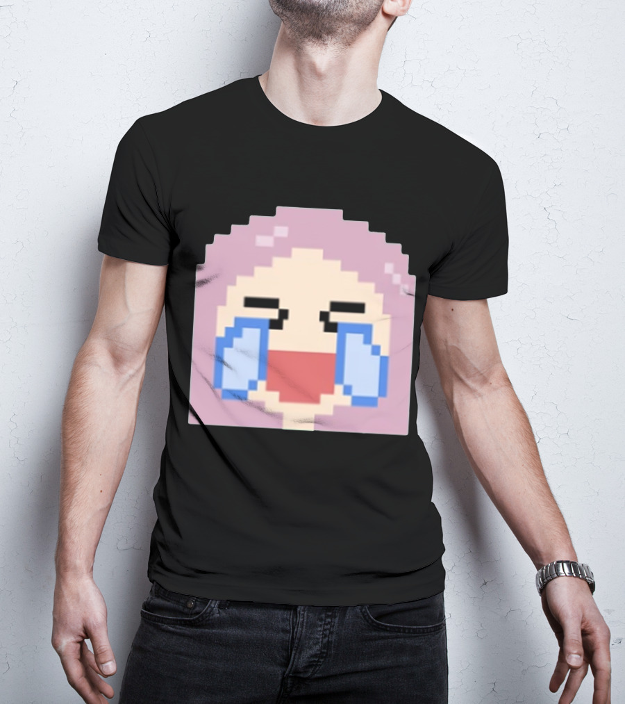 Fufambam Shop Pixel Art Crying Laughing Face T-Shirt