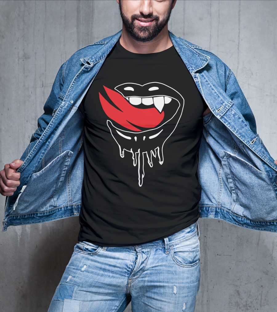Falling In Reverse Vampire Lips Dripping Design Merch T-Shirt