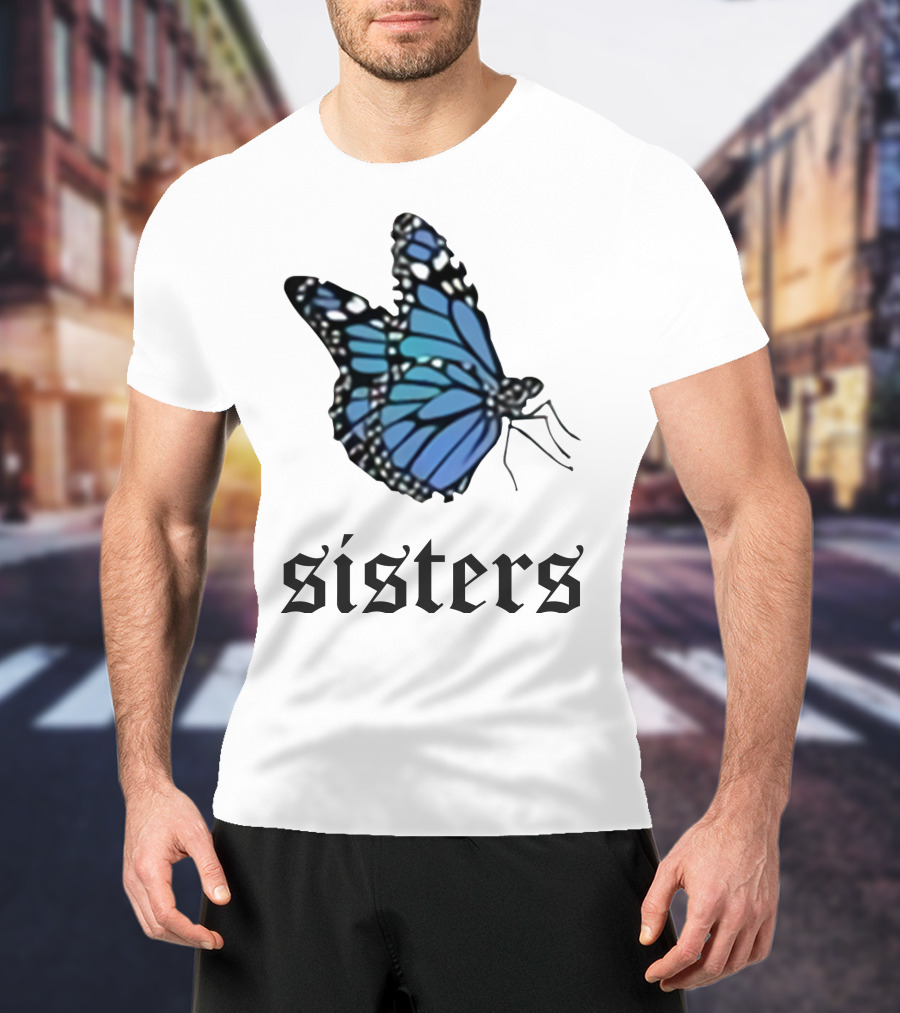 Sisters Blue Butterfly T-Shirt