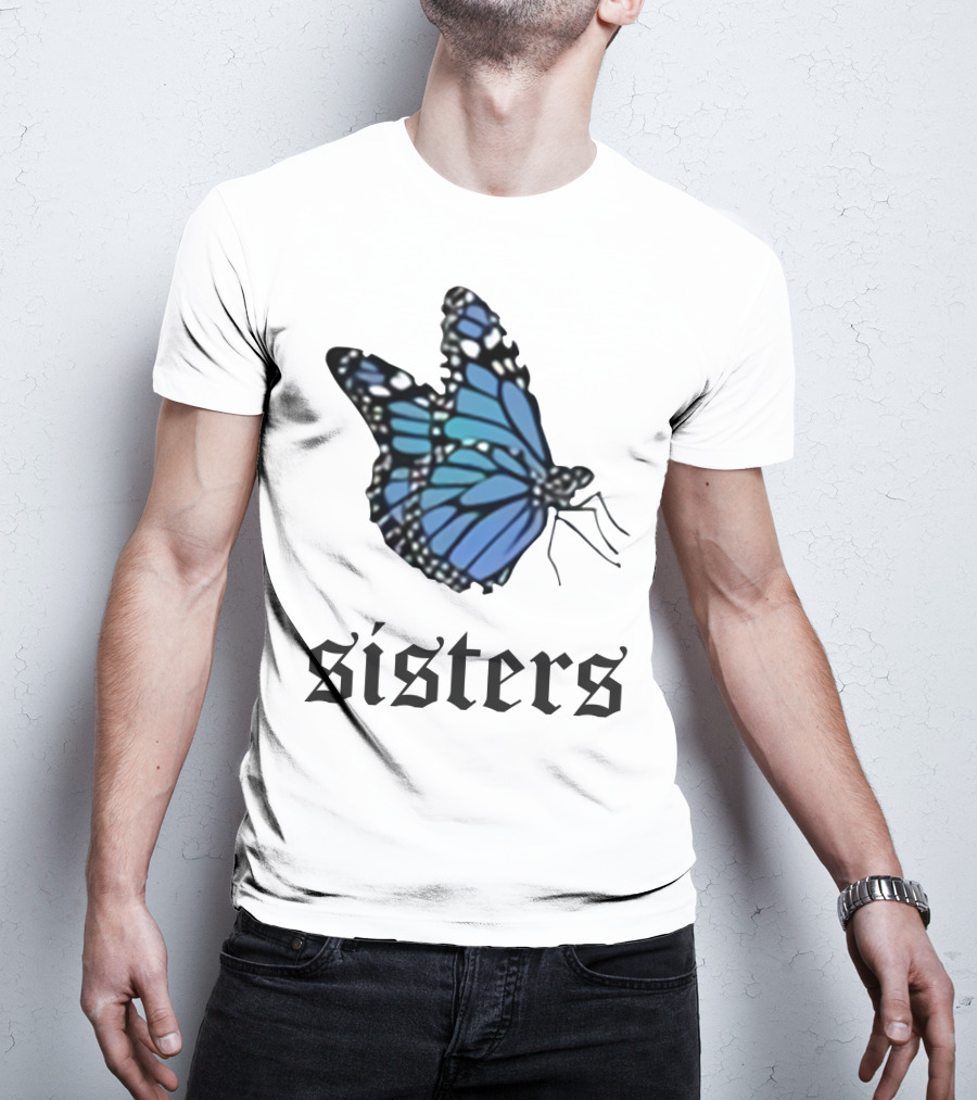 Sisters Blue Butterfly T-Shirt