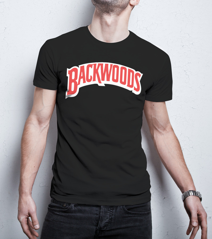 Backwoods Logo Red Arched Text T-Shirt