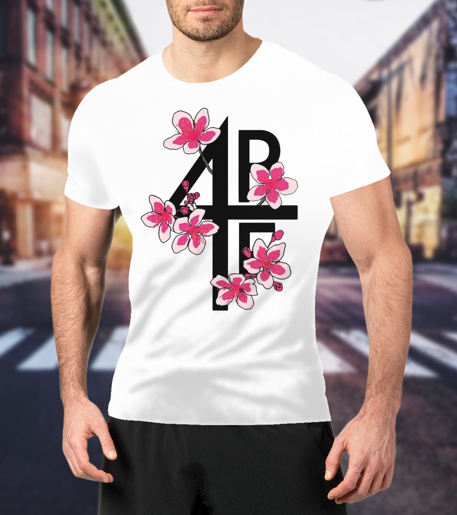 4PF Cherry Blossom Floral Motif T-Shirt