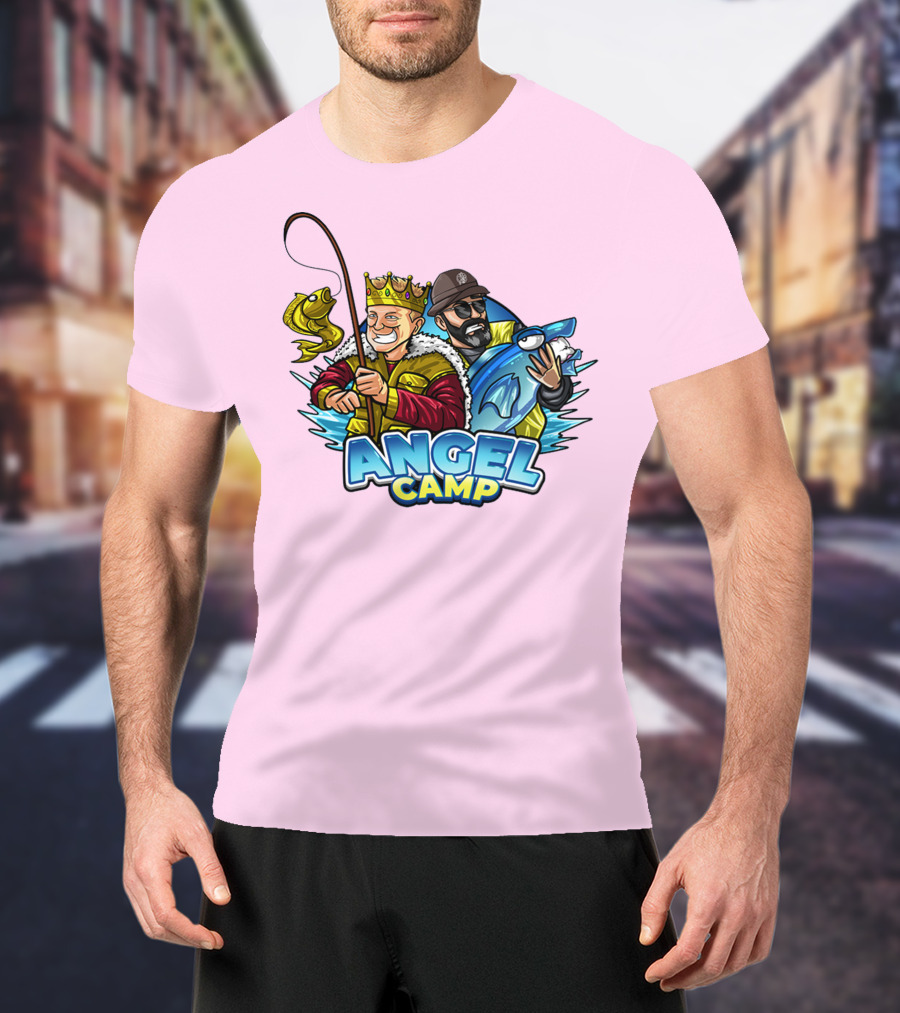 Angel Camp Fishing King And Blue Shark T-Shirt
