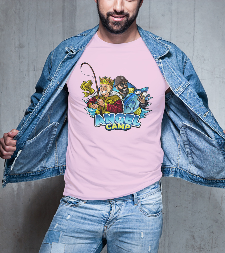 Angel Camp Fishing King And Blue Shark T-Shirt