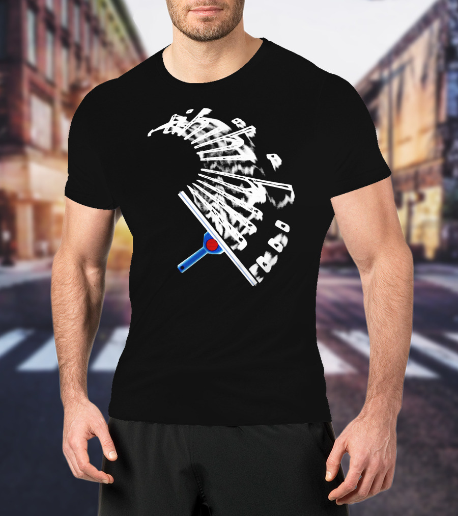 Stamsite Squeegee Abstract Black And White Motion T-Shirt