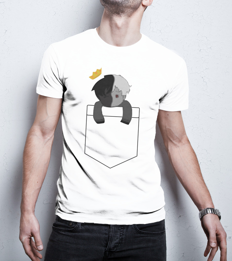 Ranboo Dual-Toned Character With Crown In Pocket T-Shirt