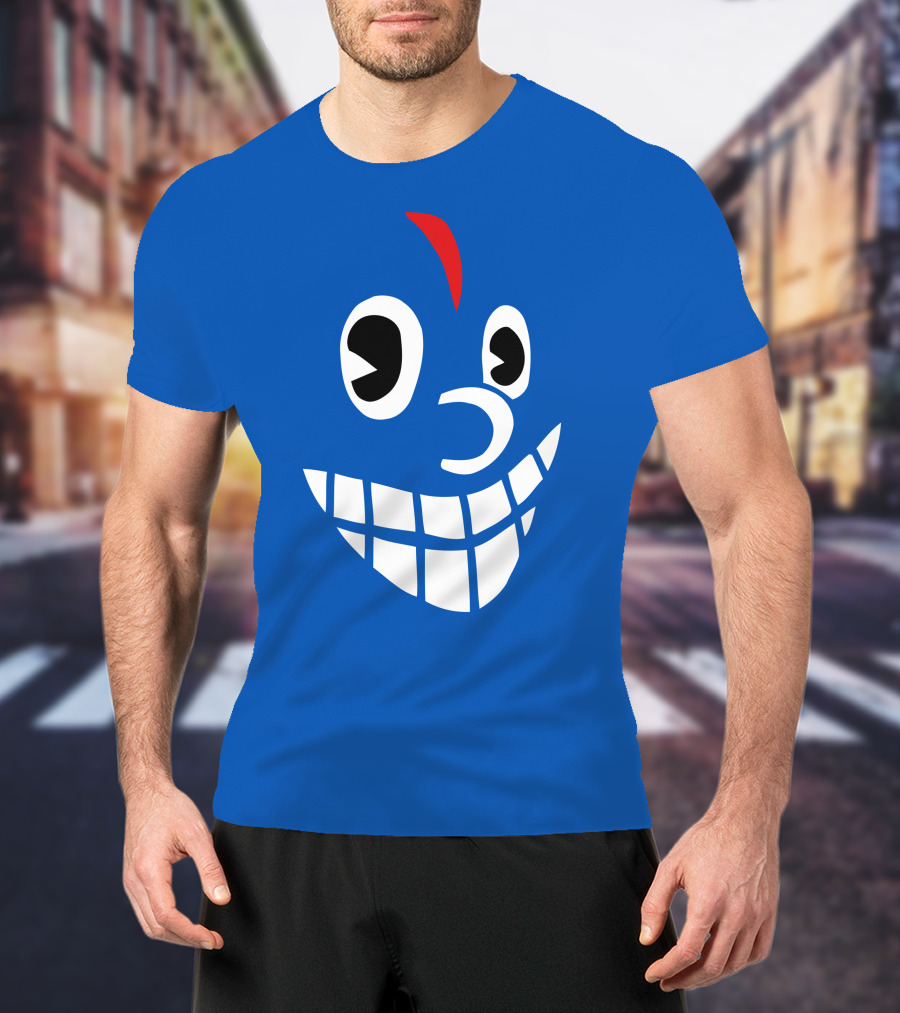 Lil Darkie Merch Blue Face Grin Red Accent T-Shirt
