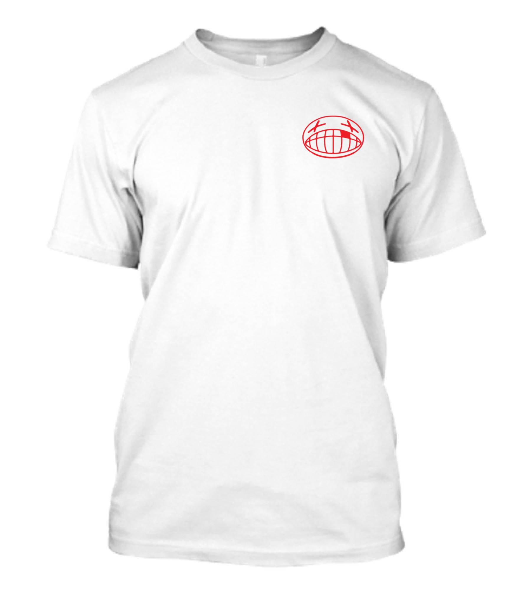 Offcanny Merch Red Emoticon Face With X Eyes And Grinning Mouth T-Shirt
