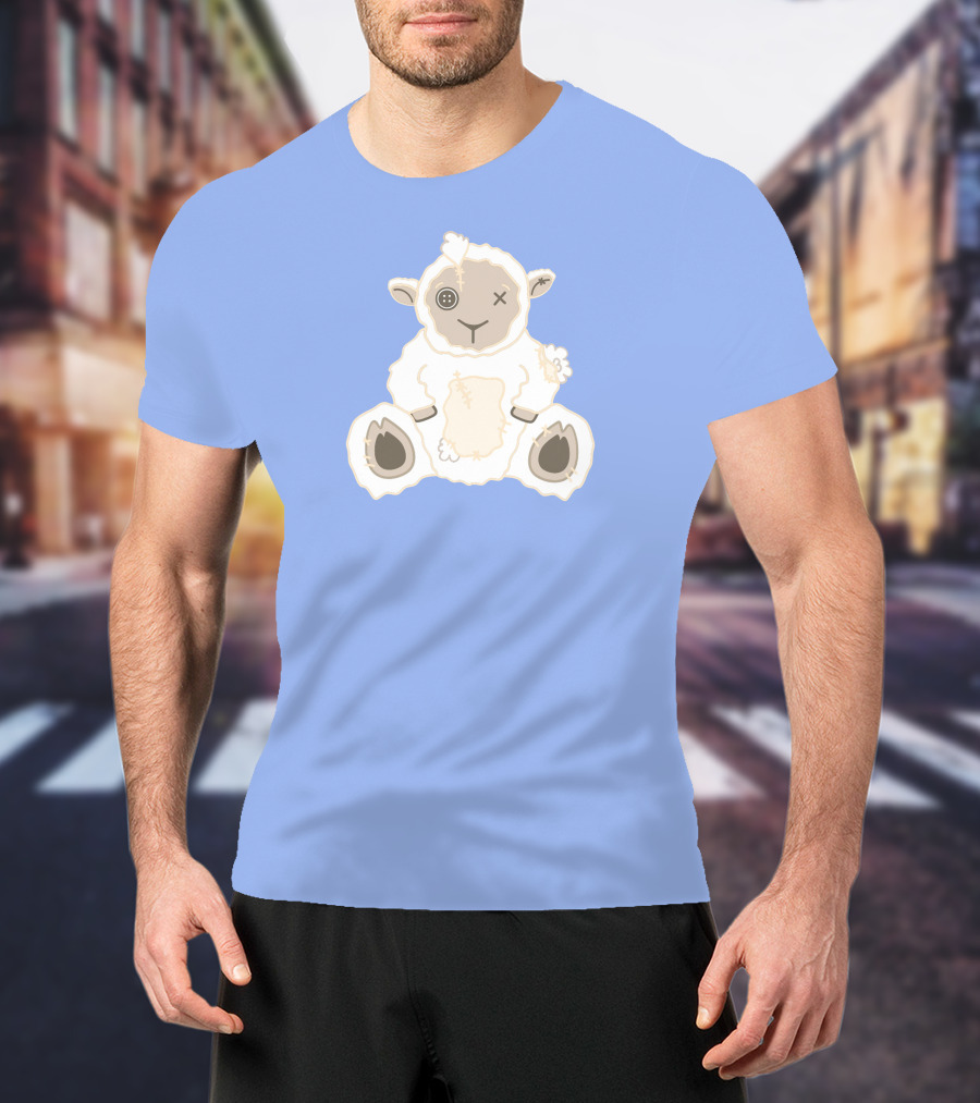 Captain Puffy Merch Sheep Plush Button Eye Patchwork T-Shirt