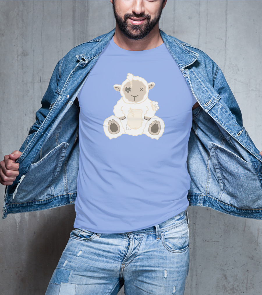 Captain Puffy Merch Sheep Plush Button Eye Patchwork T-Shirt