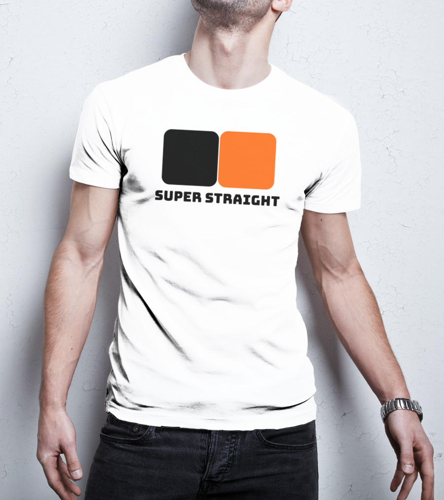 Super Straight Black Orange Square T-Shirt