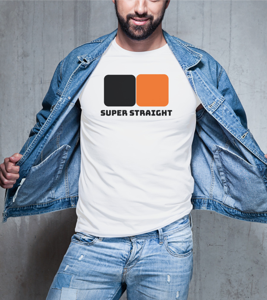 Super Straight Black Orange Square T-Shirt
