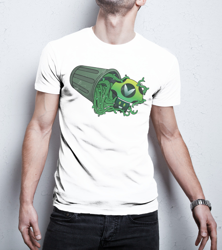 Vinesauce Trash Can With Green Goo And Controller T-Shirt