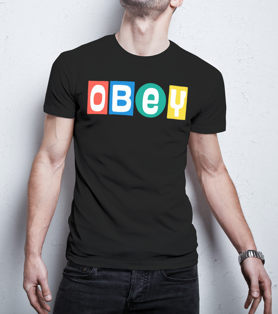 OBEY In Colorful Block Letters T-Shirt