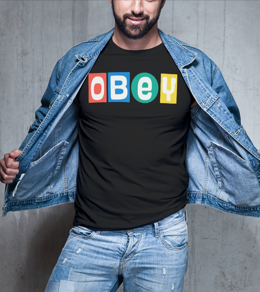 OBEY In Colorful Block Letters T-Shirt