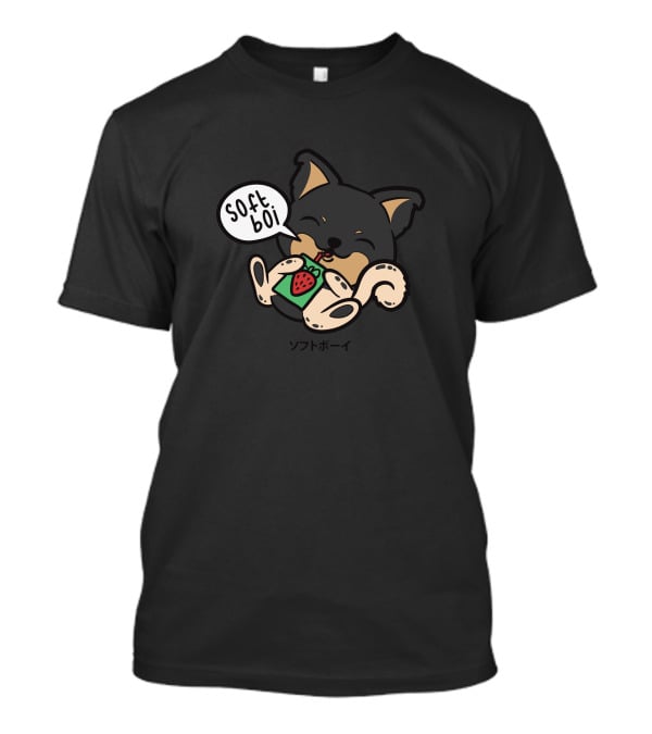 Soft Boi Crankgameplays Merch Spencer Dog Strawberry Drink Japan Text T-Shirt