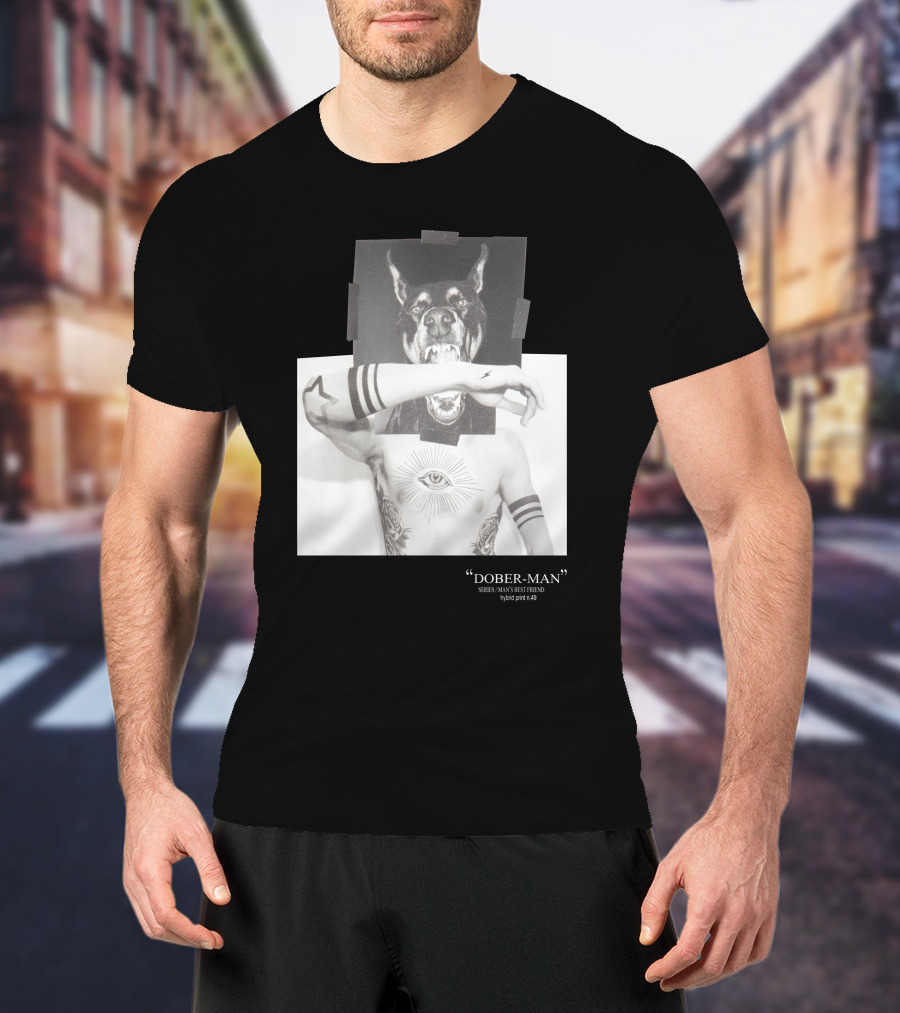 Neil Barrett Dober-Man Sirius Man’s Best Friend Hybrid Print 49 T-Shirt