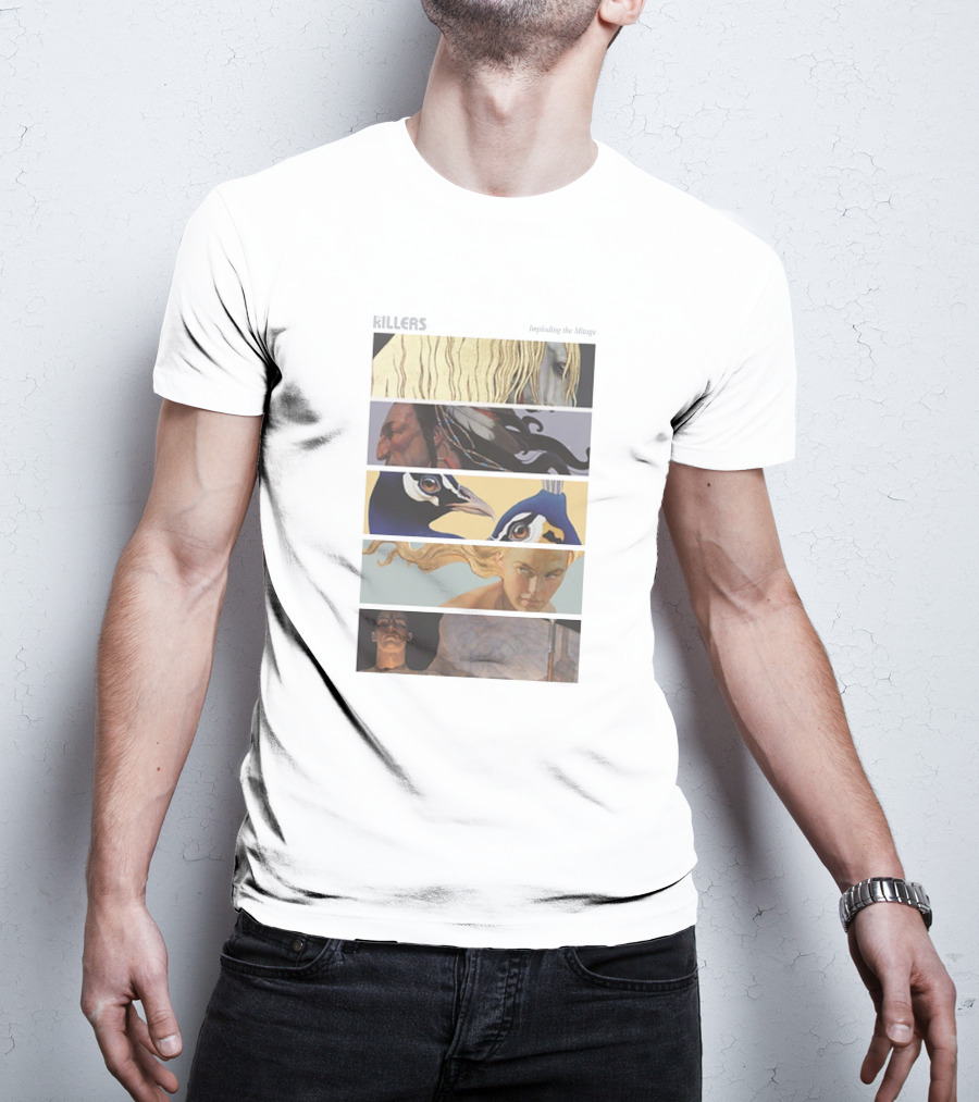 Killers Imploding The Mirage Peacocks Imagery Collage T-Shirt