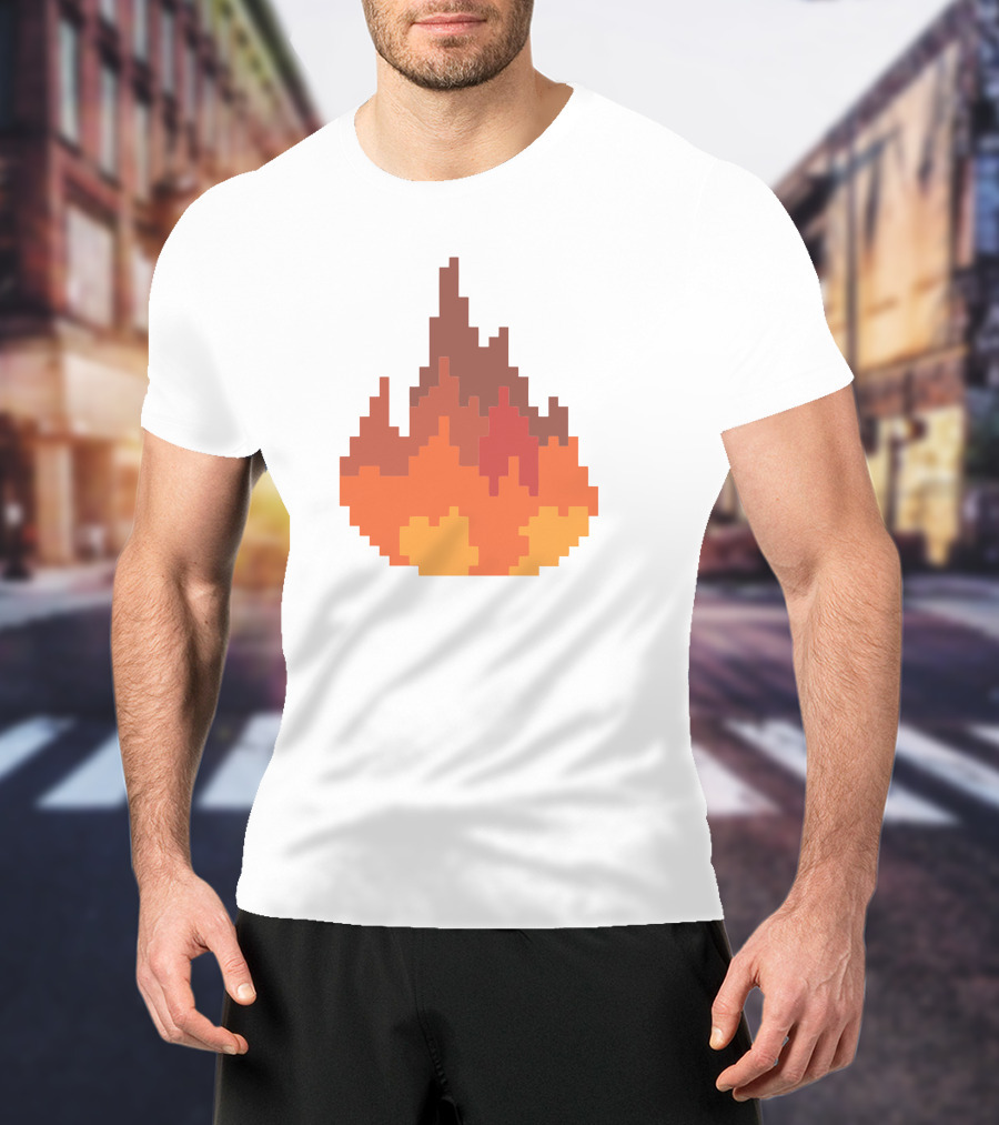 Sapnap Merch Fine Pixel Fire Flames T-Shirt