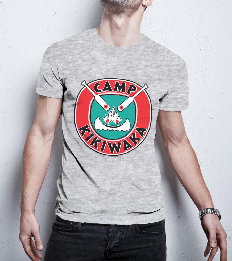 Camp Kikiwaka Logo With Canoe And Campfire Emblem T-Shirt