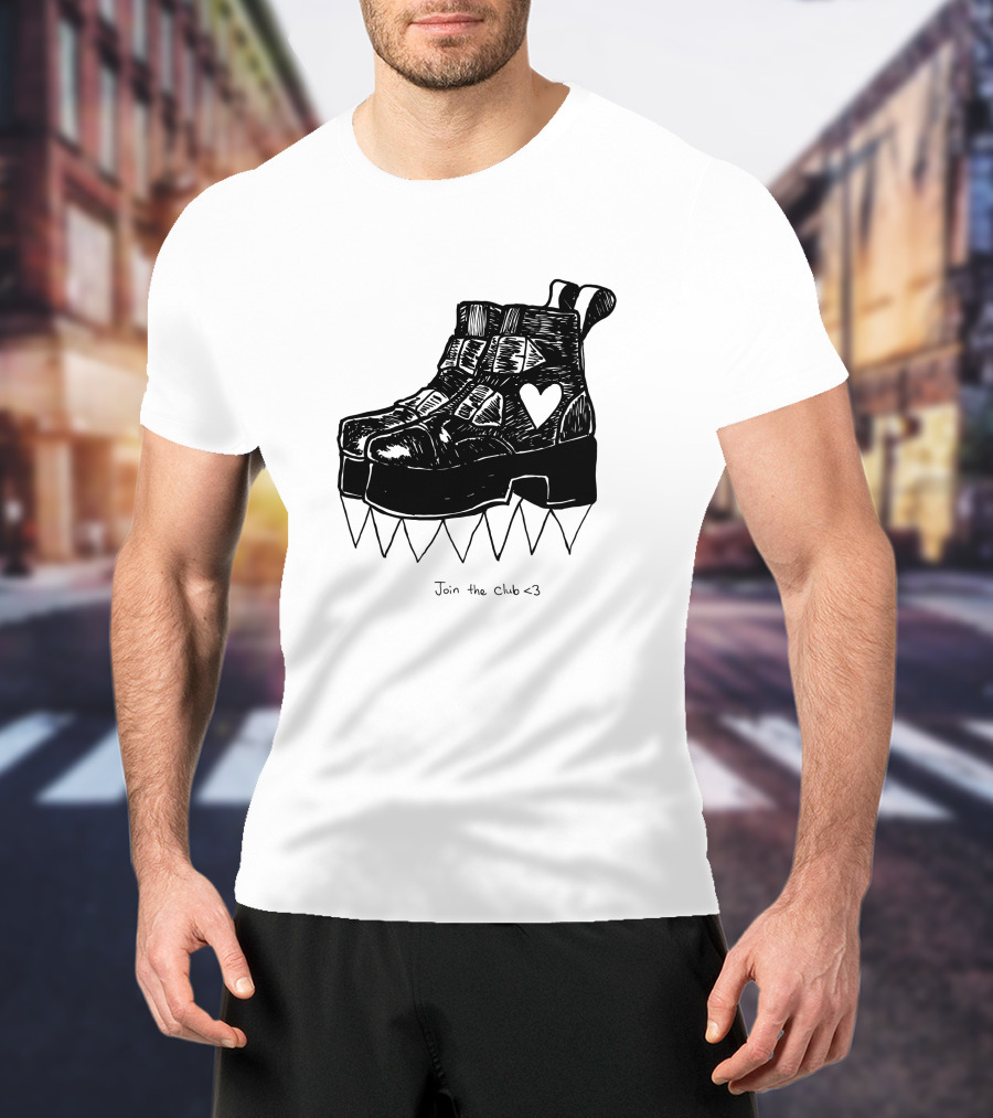 Join The Club Deathstud Boots Merch Heart Platform T-Shirt