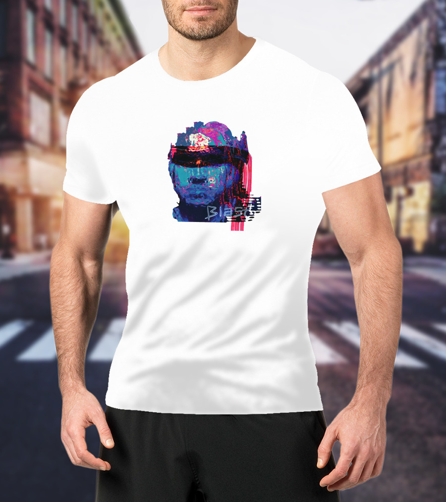 Blast Love Store Neon Abstract Visor Face T-Shirt