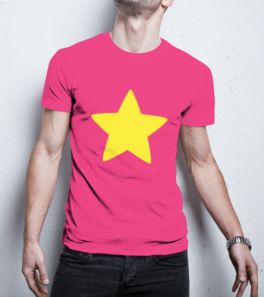 Steven Universe Yellow Star On Pink Background Cosplay T-Shirt
