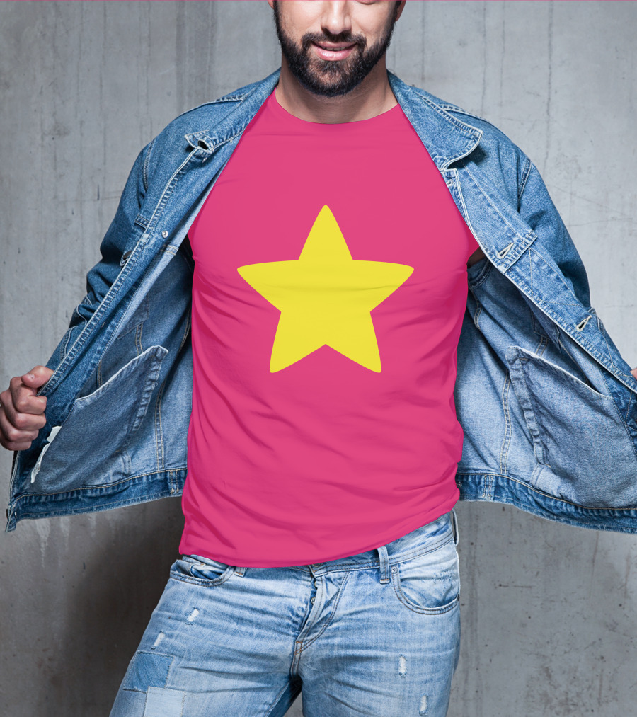 Steven Universe Yellow Star On Pink Background Cosplay T-Shirt
