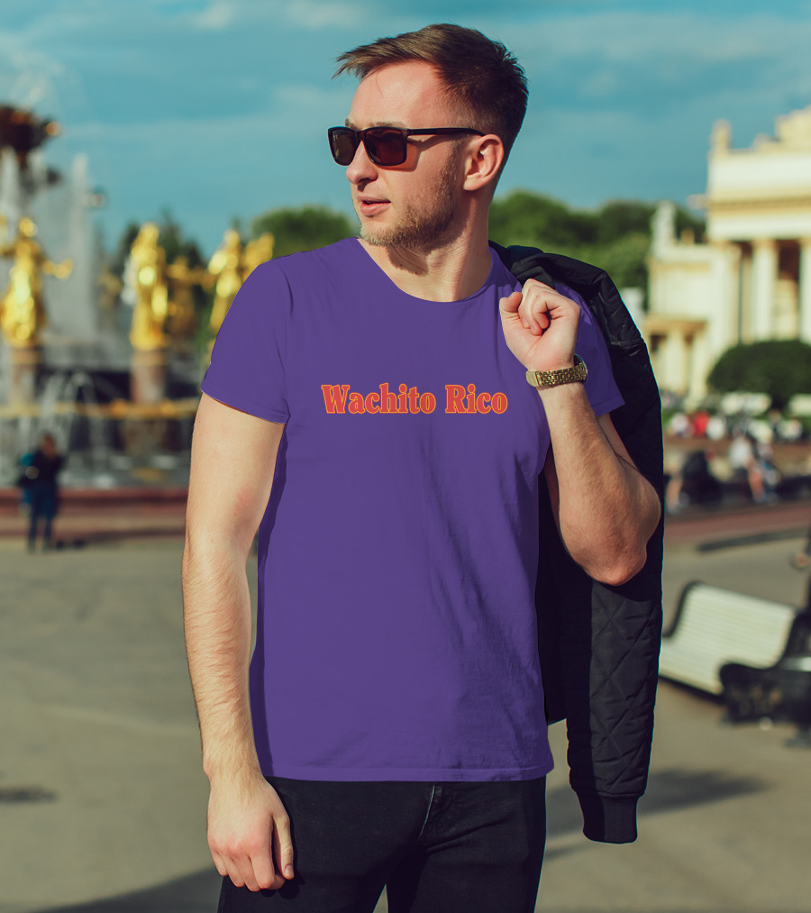 Wachito Rico Purple Text T-Shirt