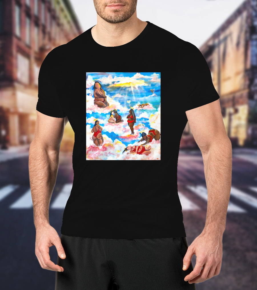Fat Angels In Cloudscape With Hearts T-Shirt